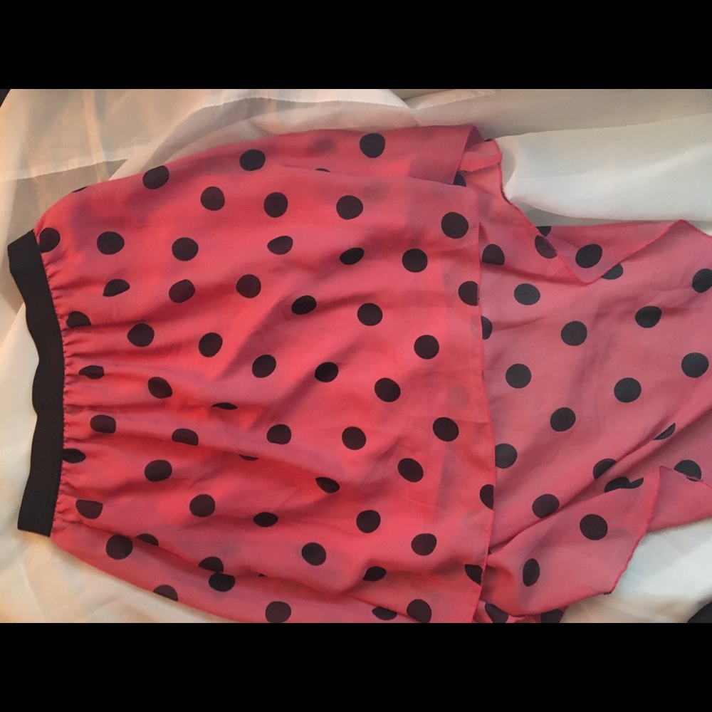 Pink and Black Polka dot skirt (S-L)